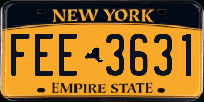 NY license plate FEE3631