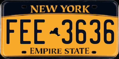 NY license plate FEE3636