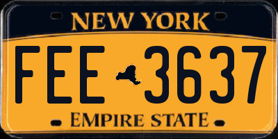 NY license plate FEE3637