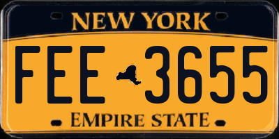 NY license plate FEE3655