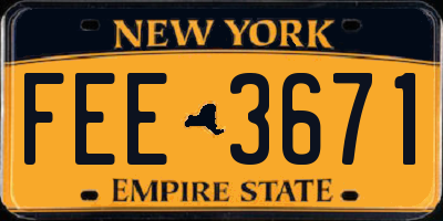 NY license plate FEE3671