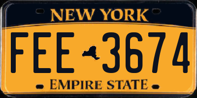 NY license plate FEE3674