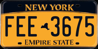 NY license plate FEE3675