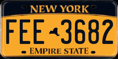 NY license plate FEE3682