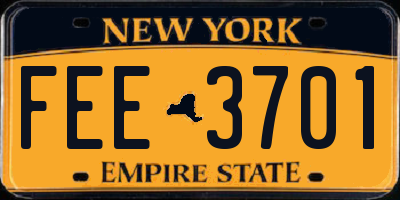 NY license plate FEE3701