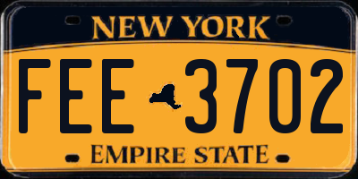 NY license plate FEE3702