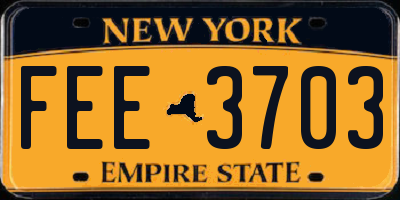 NY license plate FEE3703