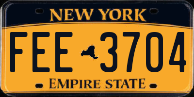 NY license plate FEE3704