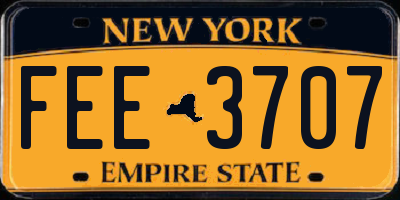 NY license plate FEE3707