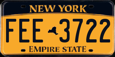 NY license plate FEE3722