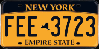 NY license plate FEE3723