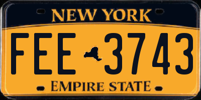NY license plate FEE3743