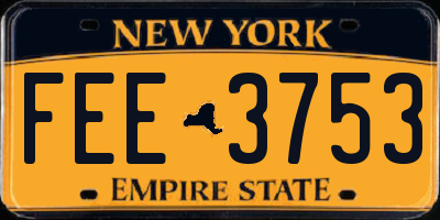 NY license plate FEE3753