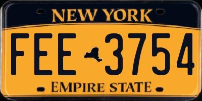 NY license plate FEE3754