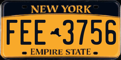 NY license plate FEE3756