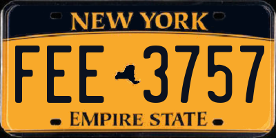 NY license plate FEE3757