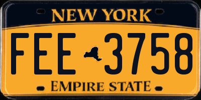 NY license plate FEE3758