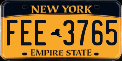 NY license plate FEE3765