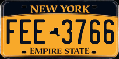 NY license plate FEE3766