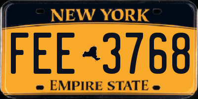 NY license plate FEE3768