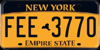 NY license plate FEE3770