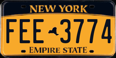 NY license plate FEE3774