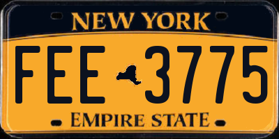 NY license plate FEE3775