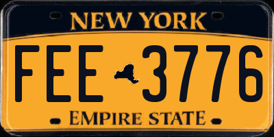 NY license plate FEE3776