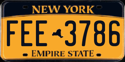 NY license plate FEE3786
