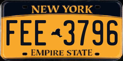 NY license plate FEE3796