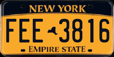 NY license plate FEE3816