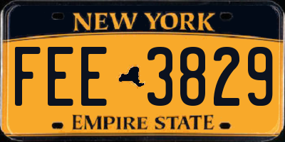 NY license plate FEE3829