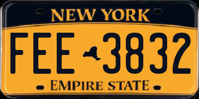 NY license plate FEE3832