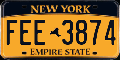 NY license plate FEE3874