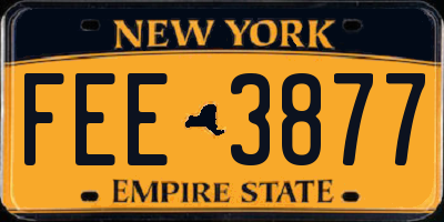 NY license plate FEE3877