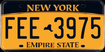 NY license plate FEE3975