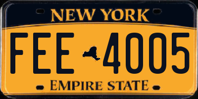 NY license plate FEE4005