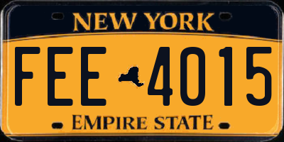 NY license plate FEE4015