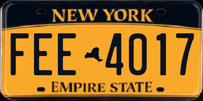 NY license plate FEE4017