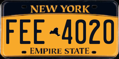 NY license plate FEE4020