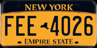 NY license plate FEE4026