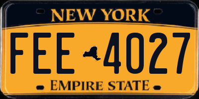 NY license plate FEE4027