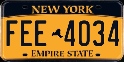NY license plate FEE4034