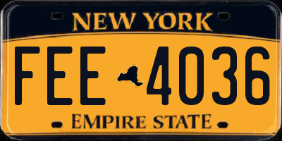NY license plate FEE4036