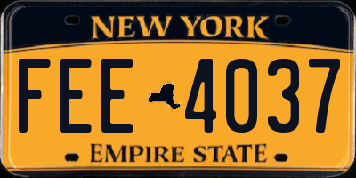 NY license plate FEE4037