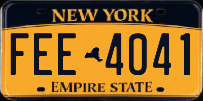 NY license plate FEE4041