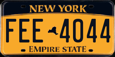 NY license plate FEE4044