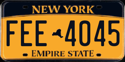 NY license plate FEE4045