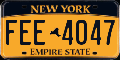NY license plate FEE4047