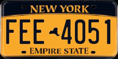 NY license plate FEE4051